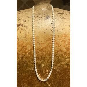 Strand of Ring Pearls with Vintage Gold Tone Clasp 25 Inches